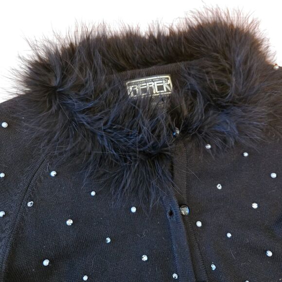 Vintage Berek Womens Sz S Sweater feather Collar Lily of the Valley Bell Flowers - Picture 2 of 12